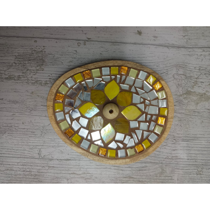 PORTA SAHUMERIOS PEQUEÑO AMARILLO