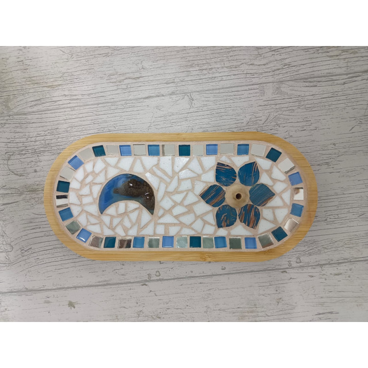 PORTA SAHUMERIOS ALARGADO AZUL